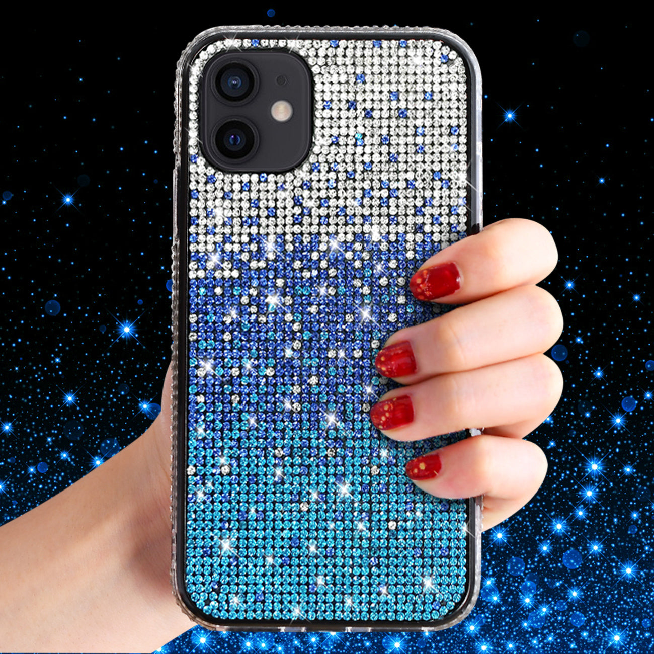 Case Diamond Design Apple iPhone 12 Mini Blue Color