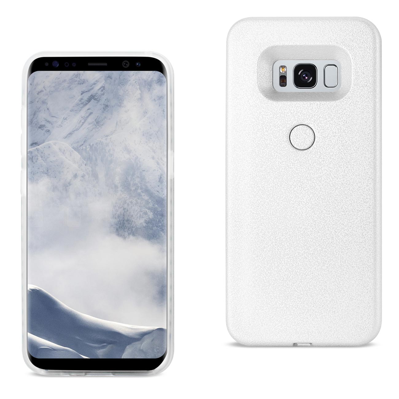 SAMSUNG GALAXY S8 EDGE/S8 Plus LED SELFIE LIGHT UP ILLUMINATED CASE IN WHITE