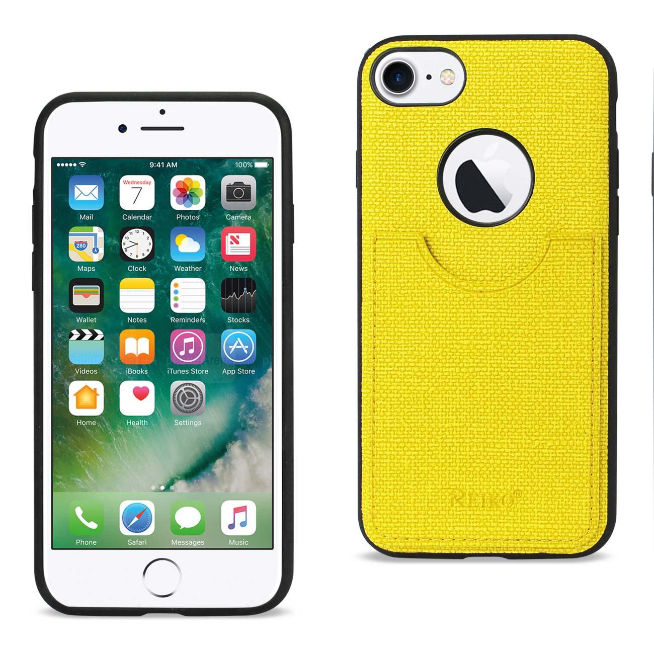 Cover Protector Texture Anti-Slip Card Slot iPhone 7/ 8/ SE2 Yellow Color
