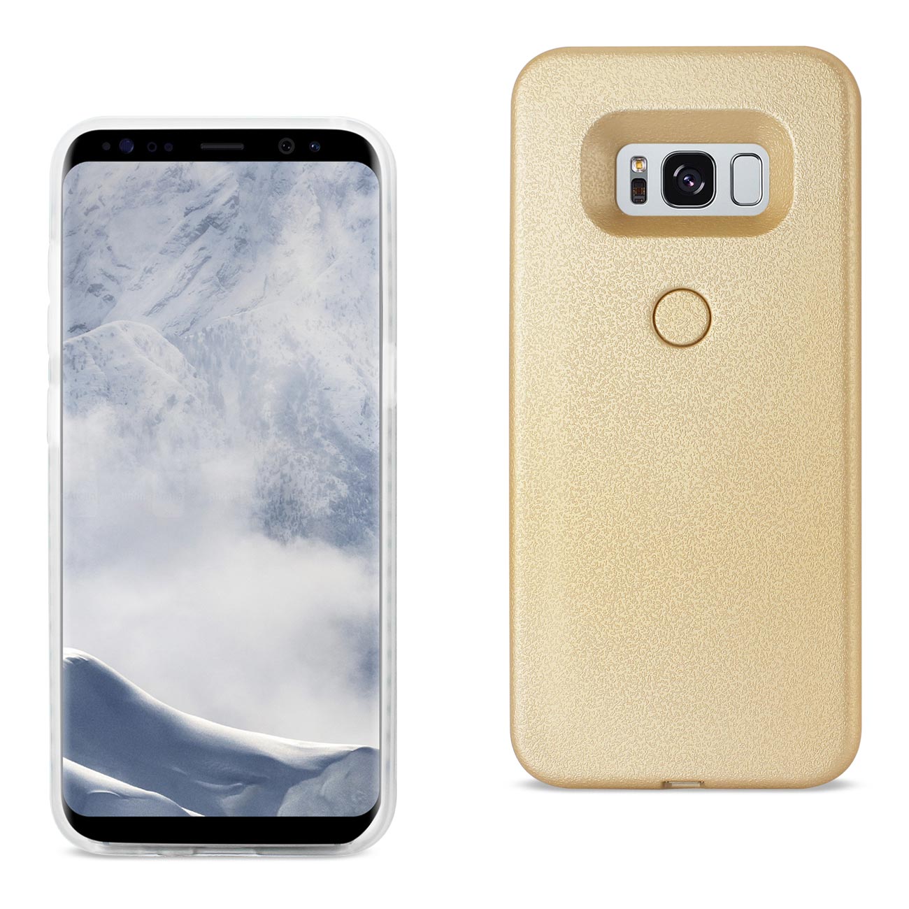 SAMSUNG GALAXY S8 EDGE/S8 Plus LED SELFIE LIGHT UP ILLUMINATED CASE IN GOLD