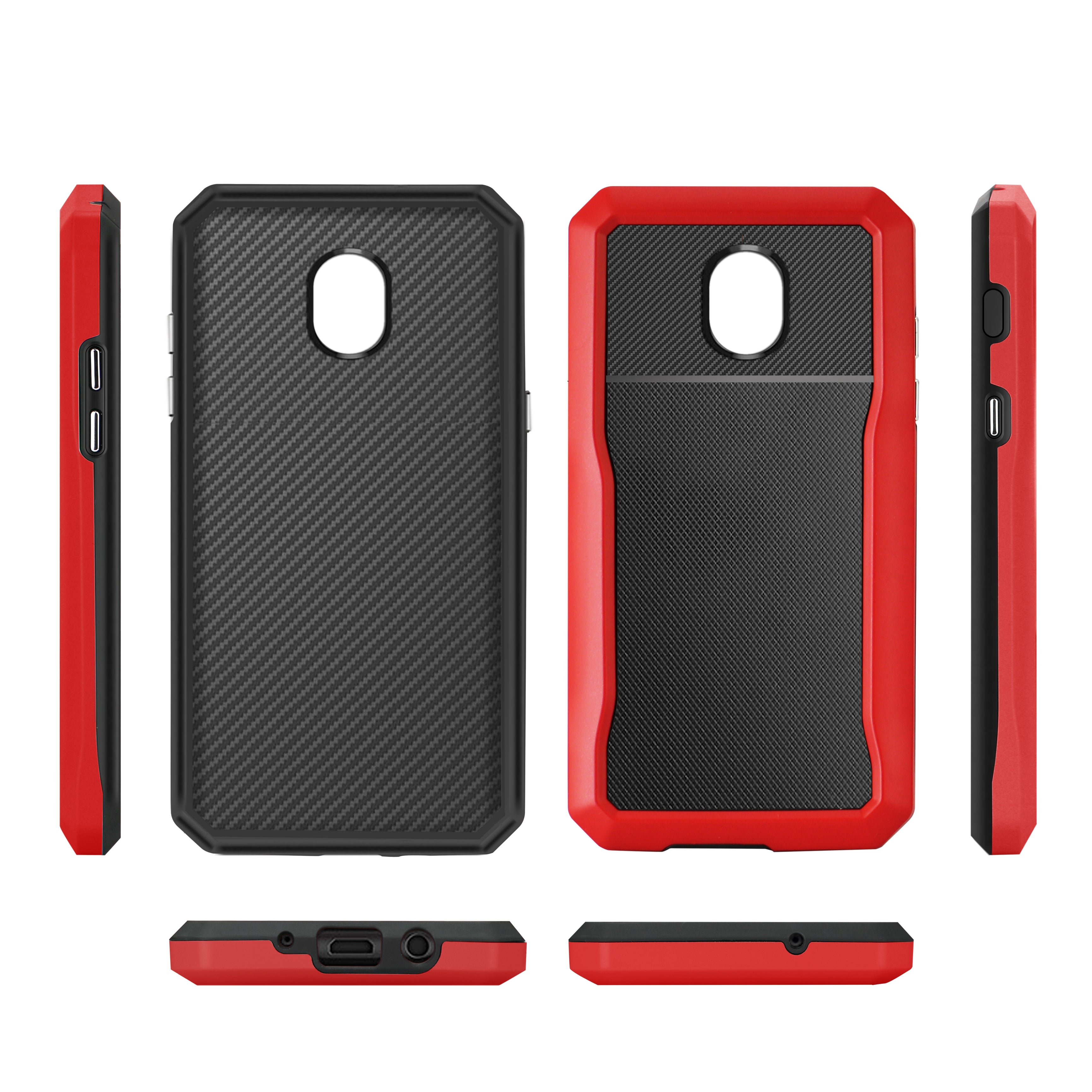 Reiko SAMSUNG GALAXY J3 (2018) Full Coverage Shockproof Case In Red