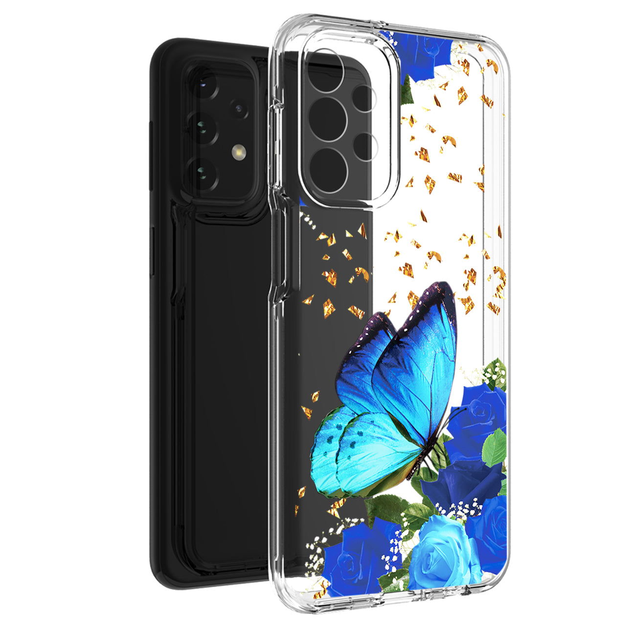 Pressed dried flower Design Phone case For Samsung Galaxy A53 5G In Blue