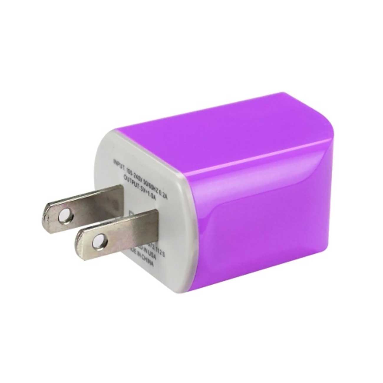 Travel Adapter Charger Micro USB With Cable Portable 1A Reiko Purple Color