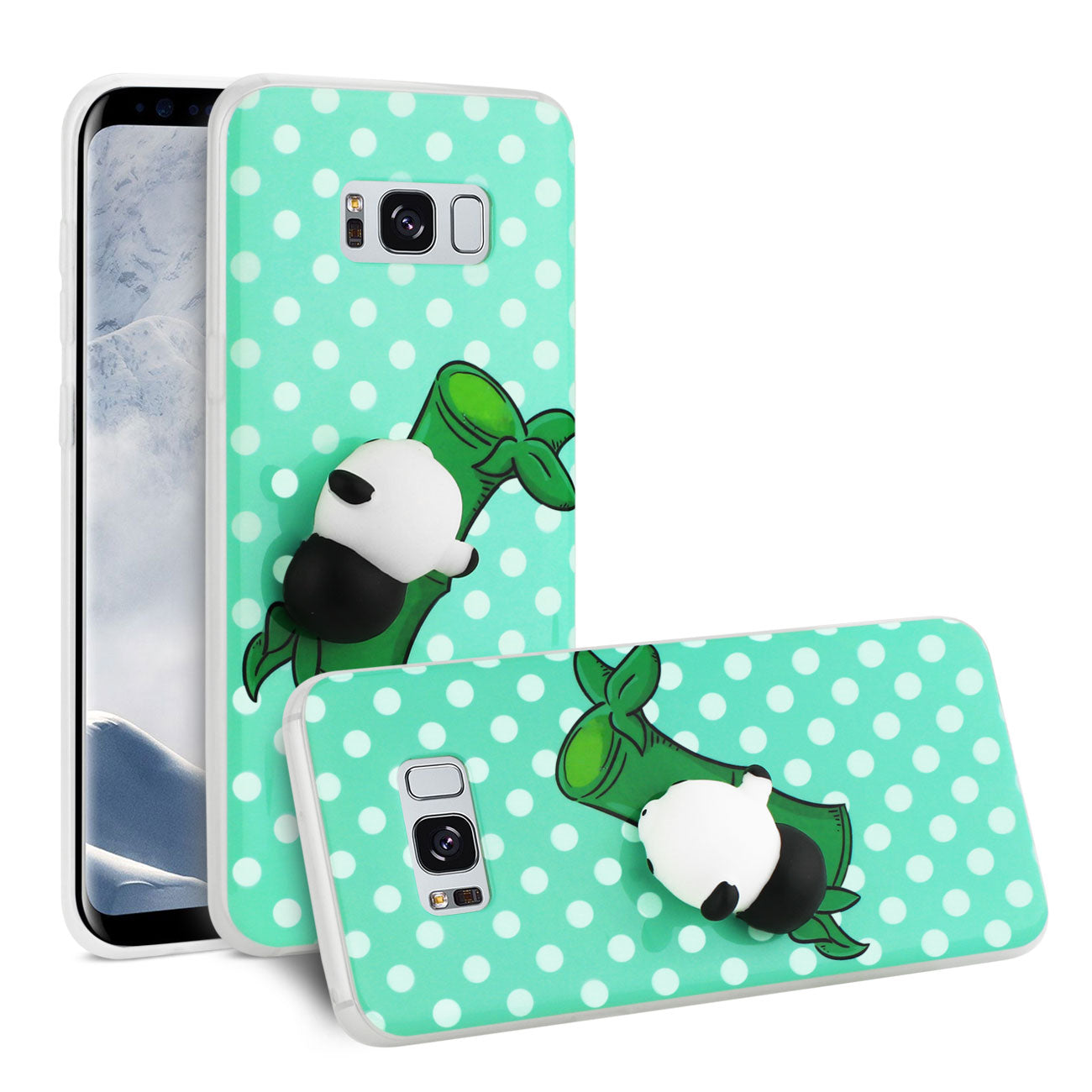 Samsung Galaxy S8 EDGE/S8 Plus TPU Design Case With 3D Soft Silicone Poke Squishy Panda