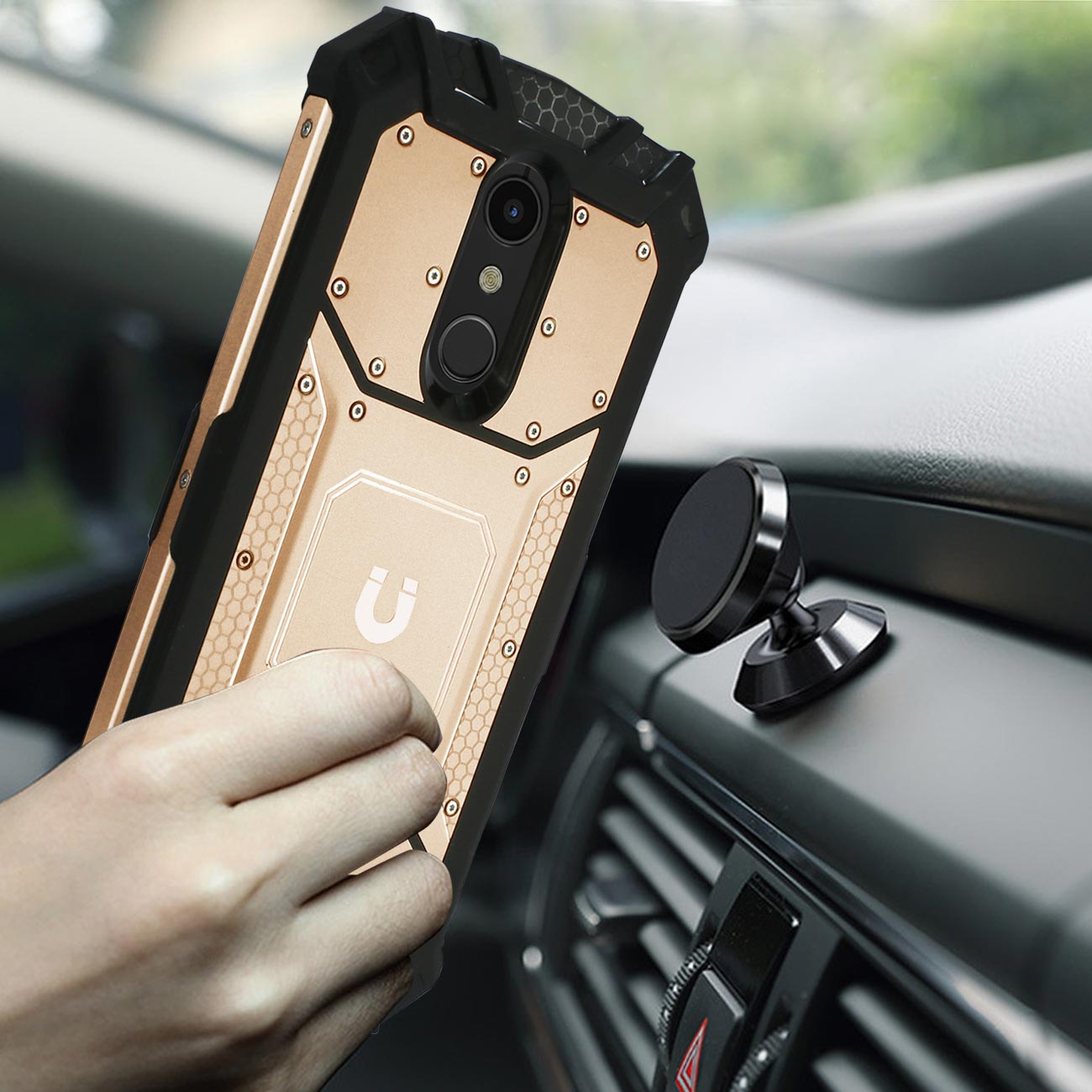LG K10(2018) Metallic Front Cover Case In Rose Gold