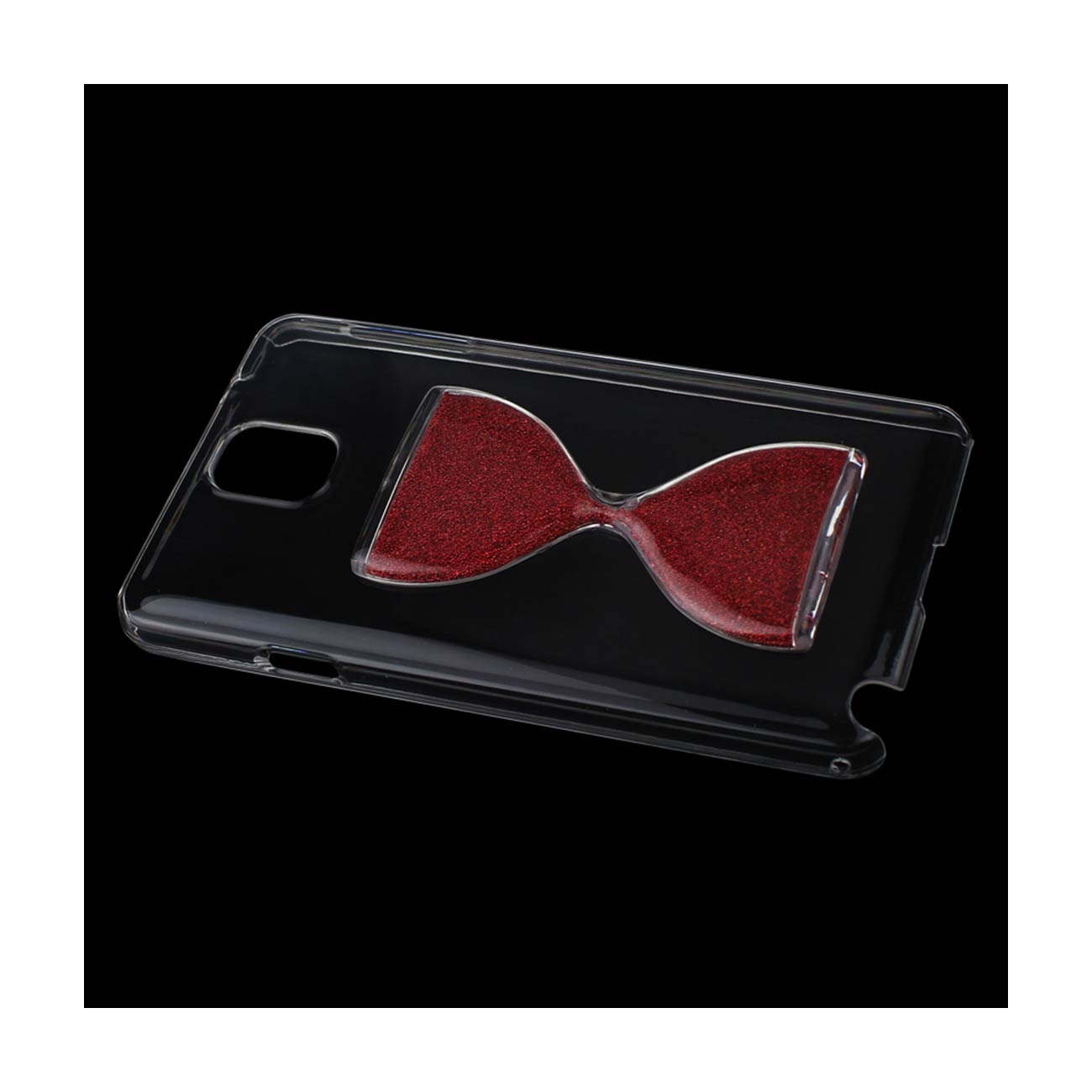 Samsung Galaxy Note 3 3D Sand Clock Clear Case In Red