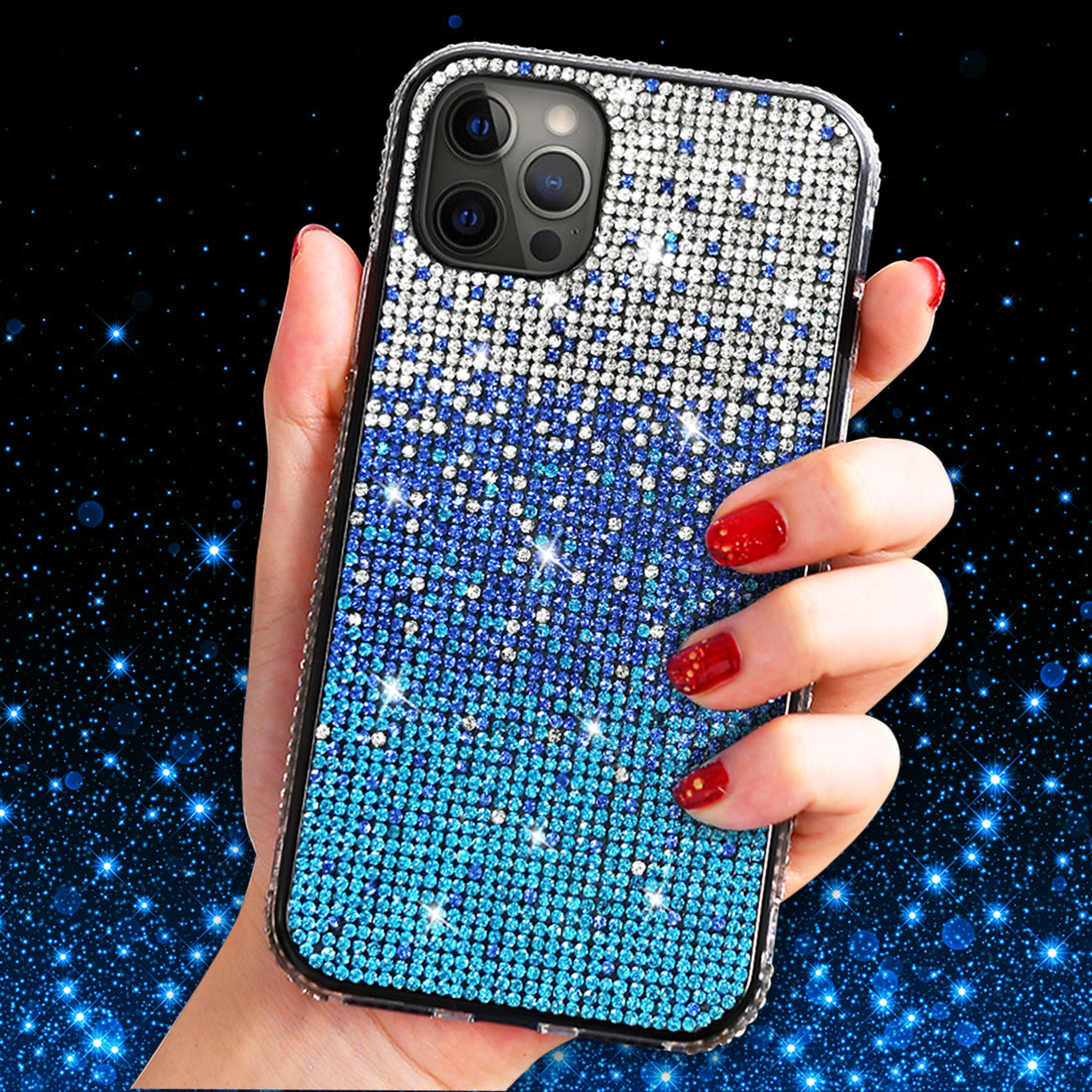 Case Diamond Design Apple iPhone 12 Pro Max Blue Color