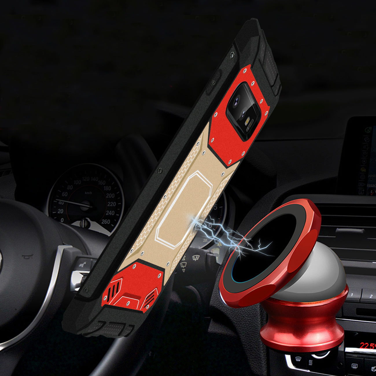 SAMSUNG GALAXY S10 Lite(S10e) Metallic Front Cover Case In Red and Gold