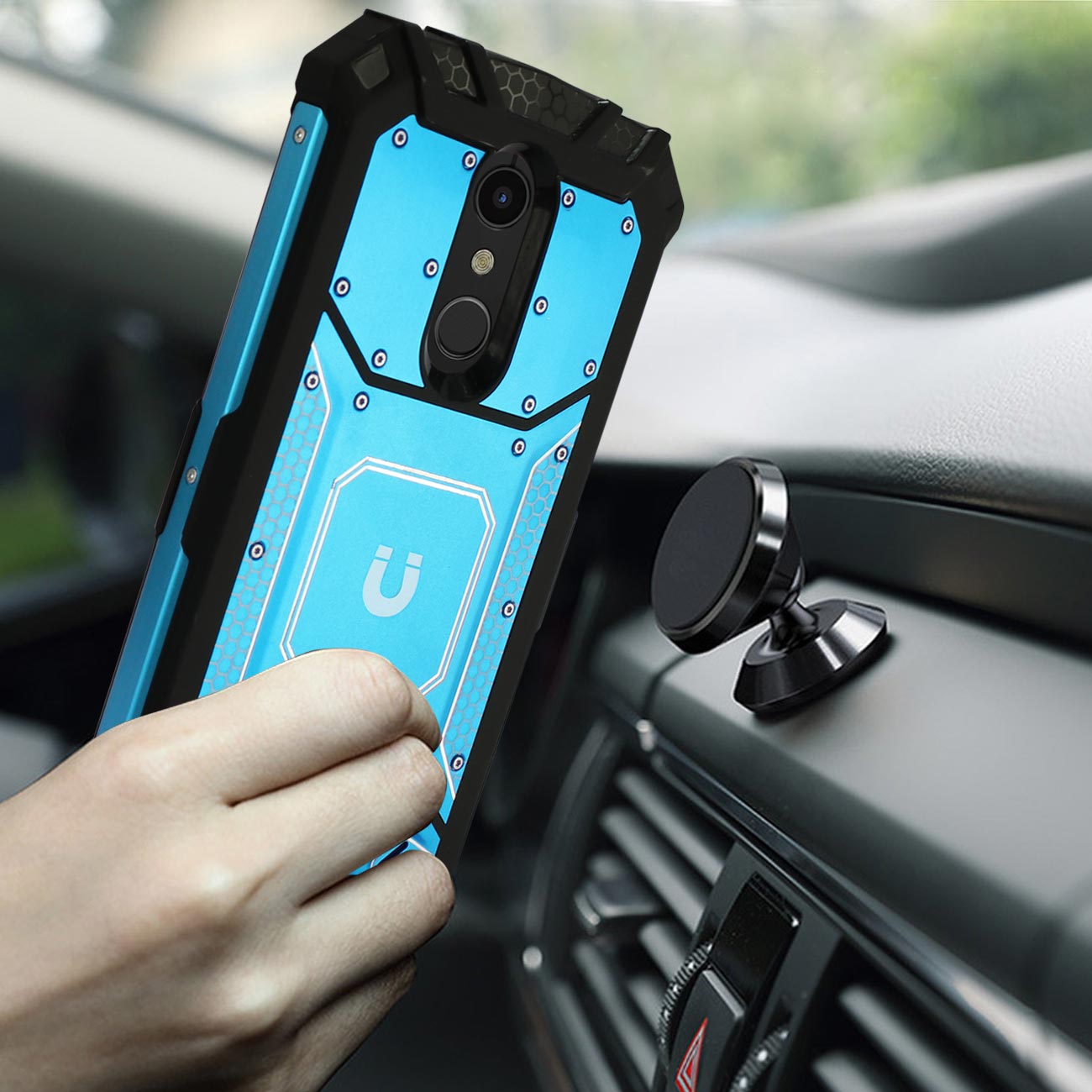 LG K10(2018) Metallic Front Cover Case In Blue