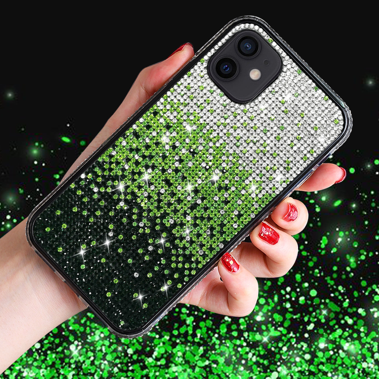 Case Diamond Design Apple iPhone 12 Mini Green Color