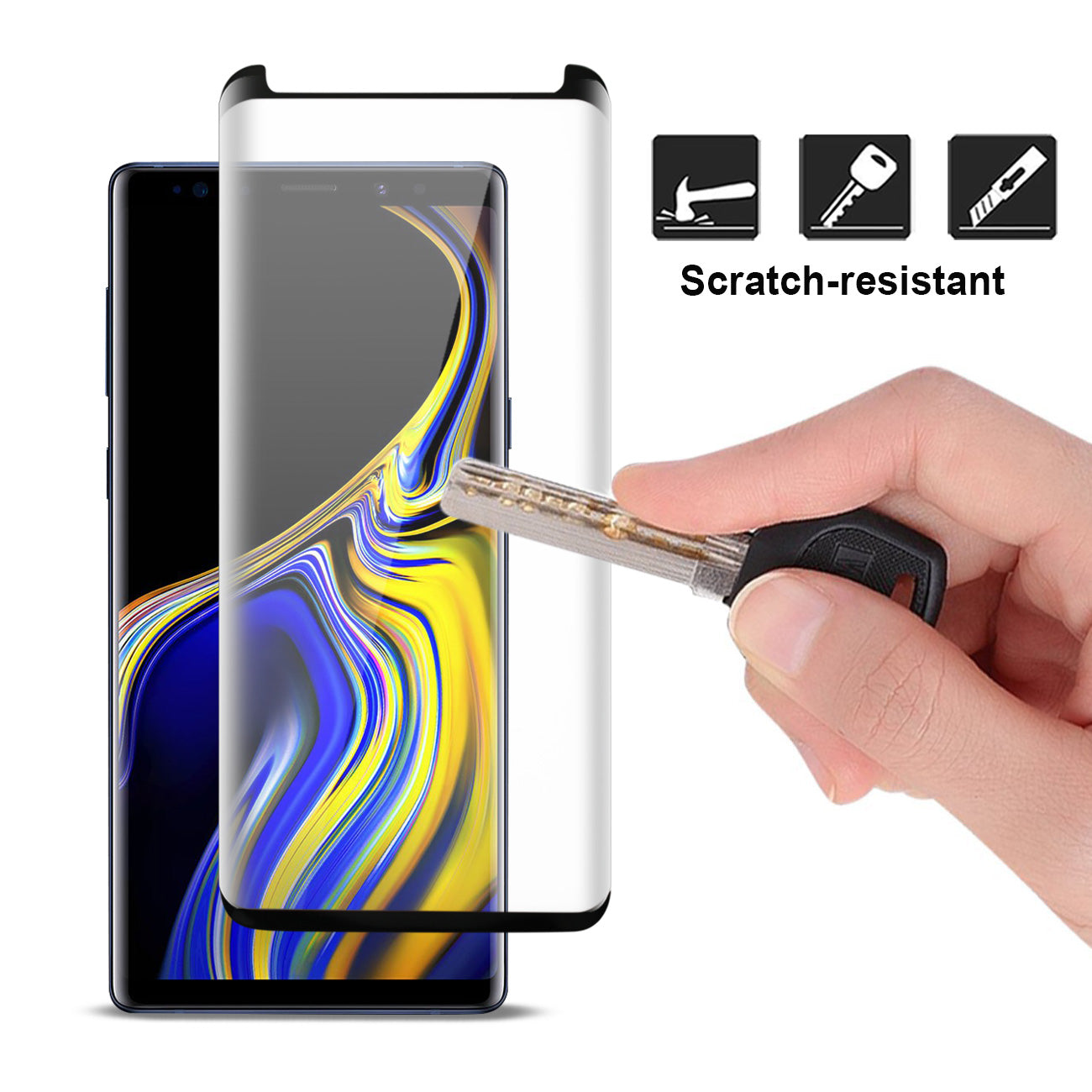 Glass Screen Protector Tempered 3D Curved Full Coverage Samsung Galaxy Note 9 Black Color