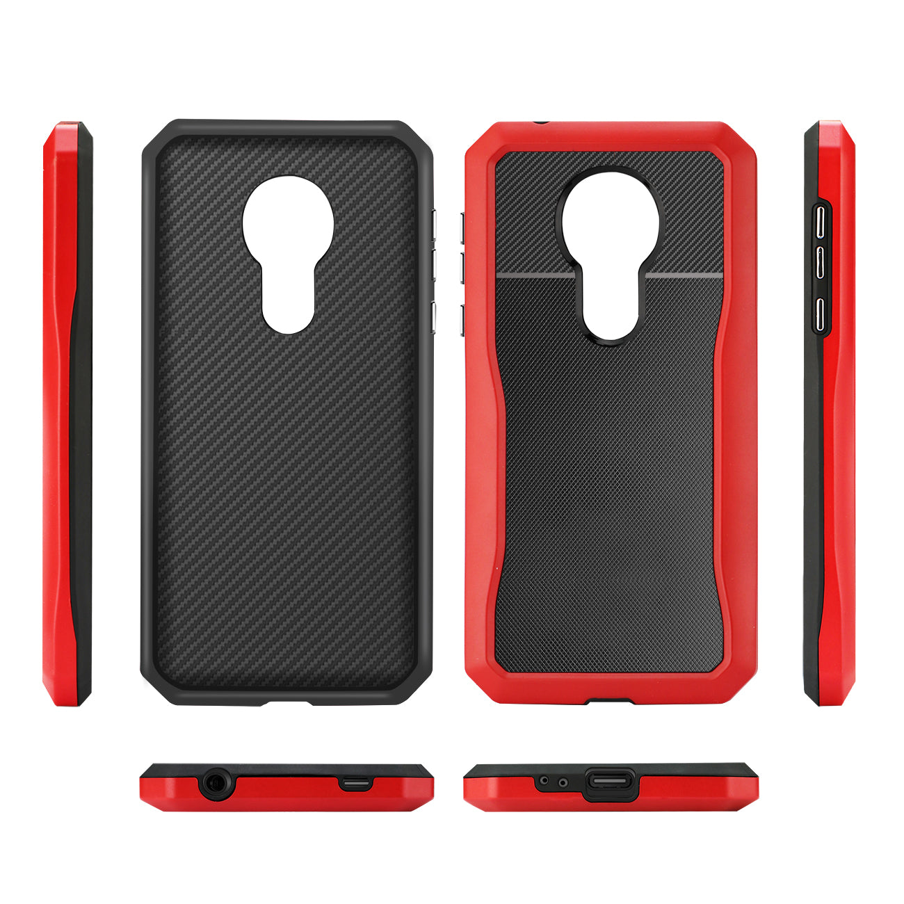 MOTOROLA MOTO G7 POWER Full Coverage Shockproof Case In Red