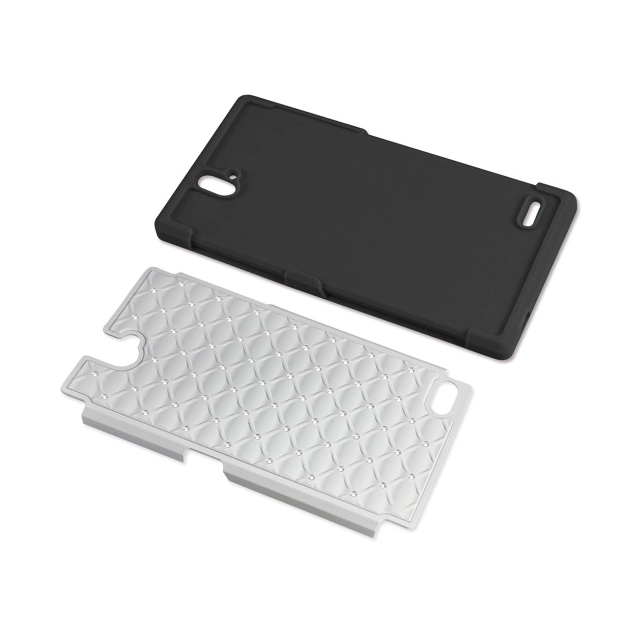 ZTE Grand X Max Hybrid Heavy Duty Jewelry Diamond Case In Black White
