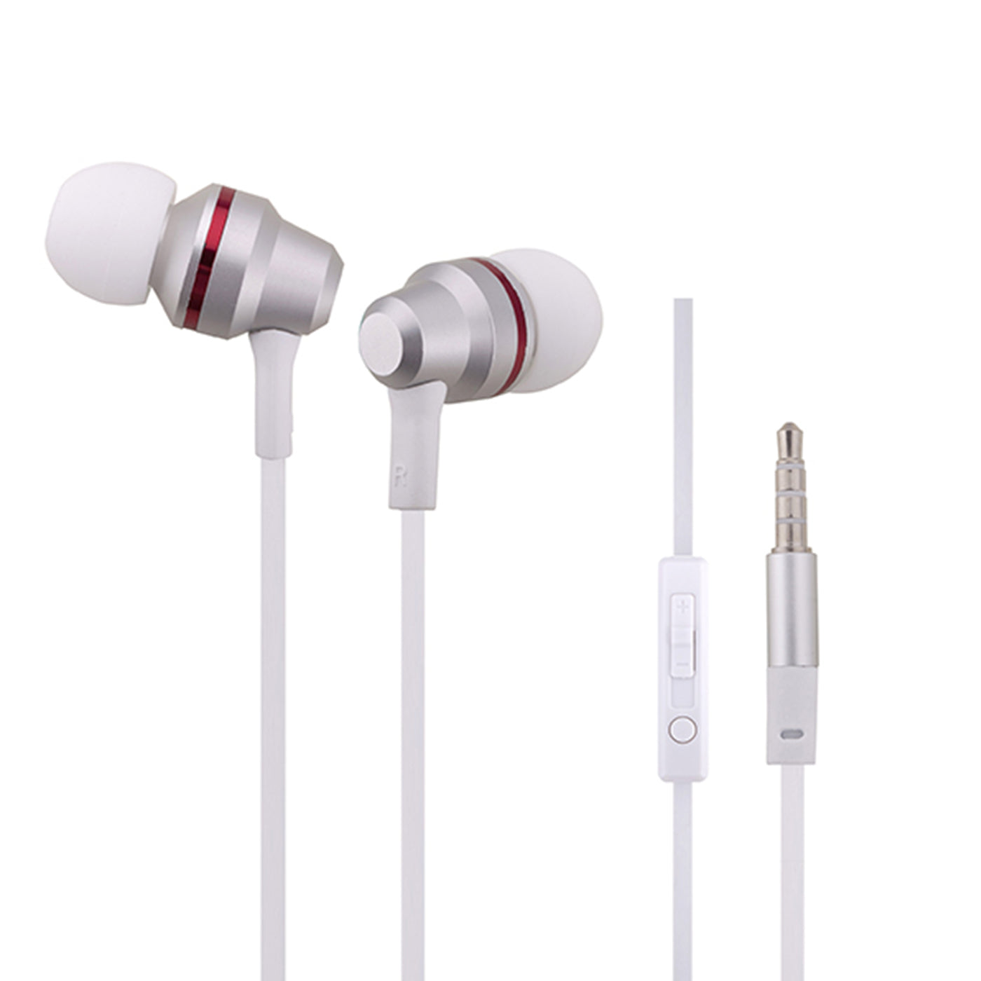 Headphones In-Ear Heavy Bass Noise Isolating With Mic Without Carrying Cases B800 White Color