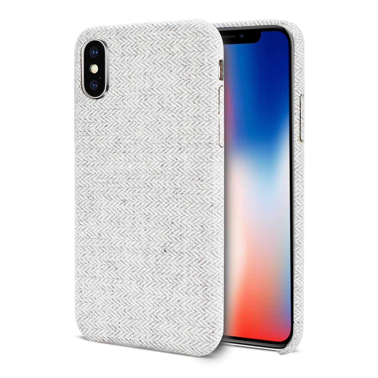 iPhone X/iPhone XS HERRINGBONE FABRIC IN LIGHT GRAY