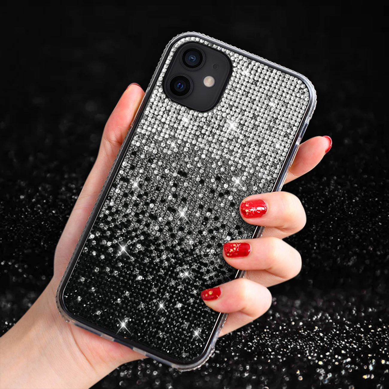 Case Diamond Design Apple iPhone 12 Mini Black Color