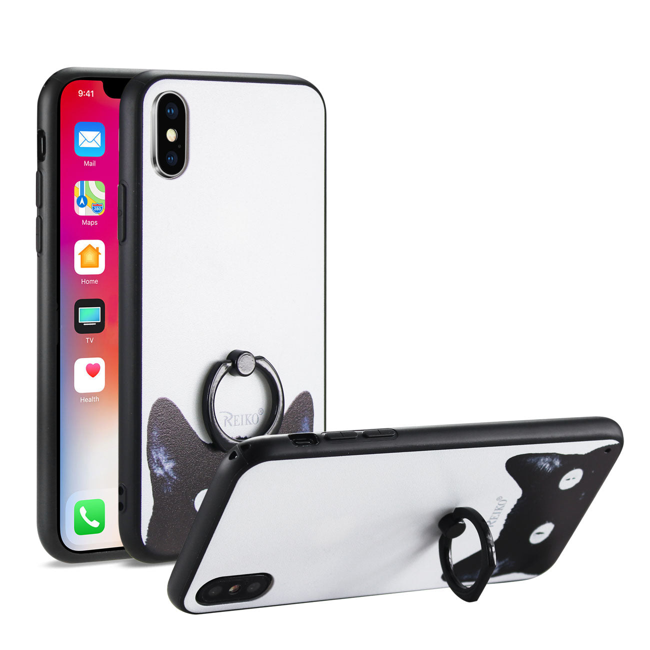 iPhone X/iPhone XS CAT DESIGN CASE WITH ROTATING RING STAND HOLDER