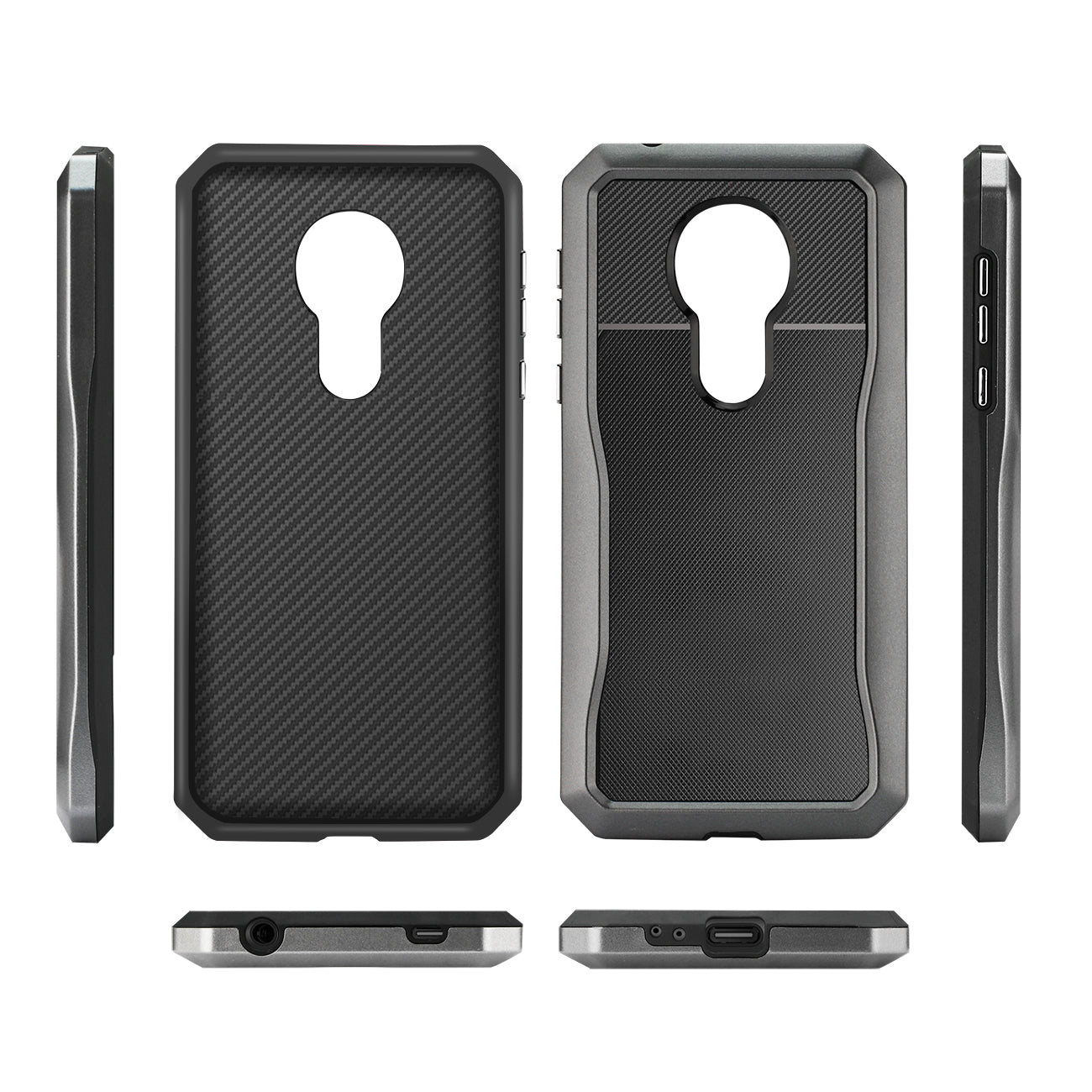 MOTOROLA MOTO G7 POWER Full Coverage Shockproof Case In Gray