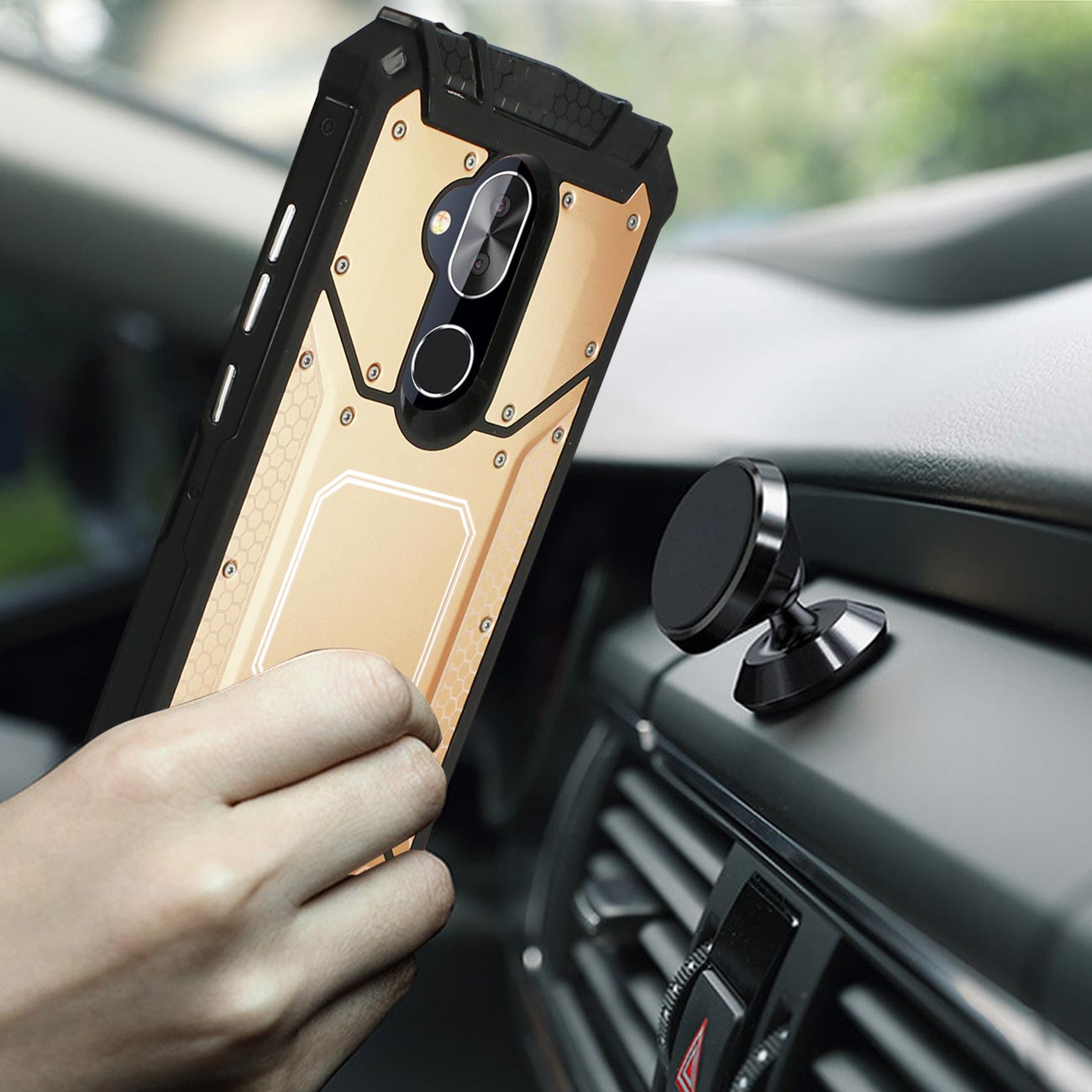 Cover Case Front Metallic Alcatel 7 Folio Gold Color