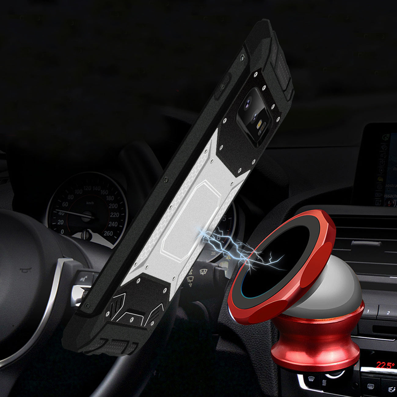 Case Front Cover Metallic Samsung Galaxy S10 Lite(S10E) Silver And Black Color