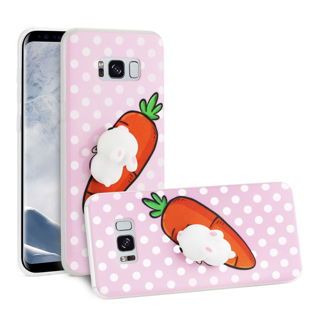 Samsung Galaxy S8 EDGE/S8 Plus TPU Design Case With 3D Soft Silicone Poke Squishy Rabbit
