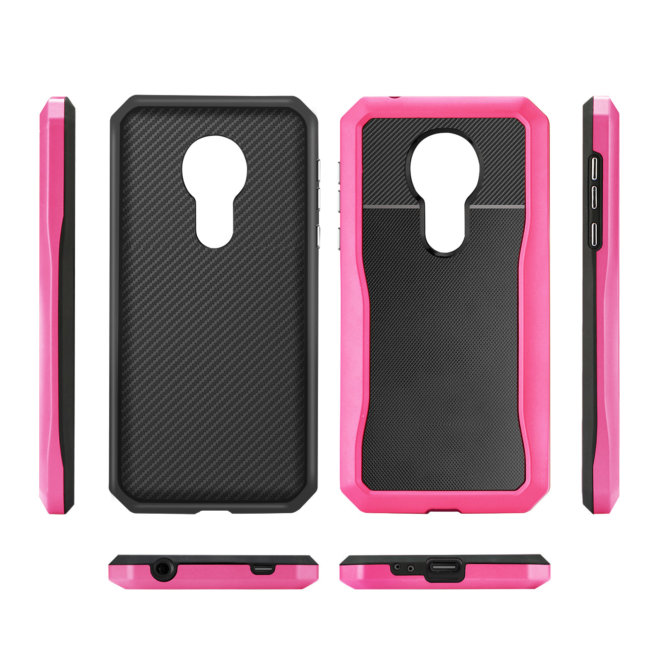 MOTOROLA MOTO G7 POWER Full Coverage Shockproof Case In Pink