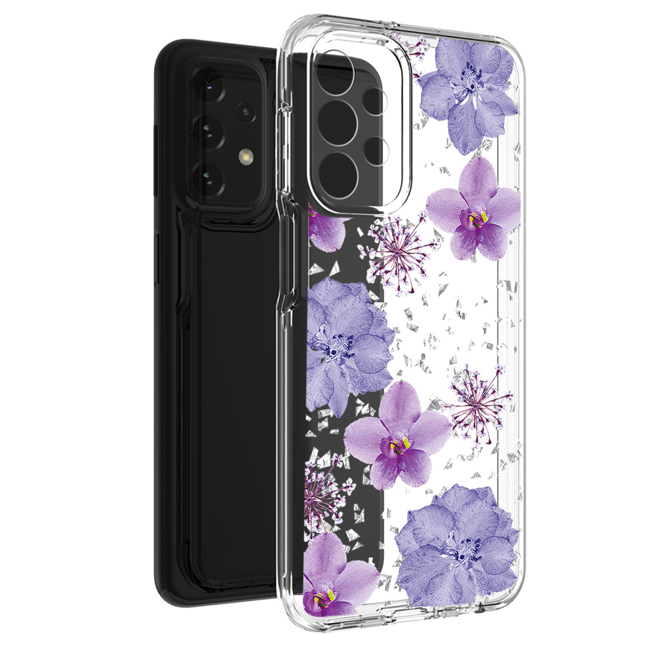 Pressed dried flower Design Phone case For Samsung Galaxy A53 5G In Purple