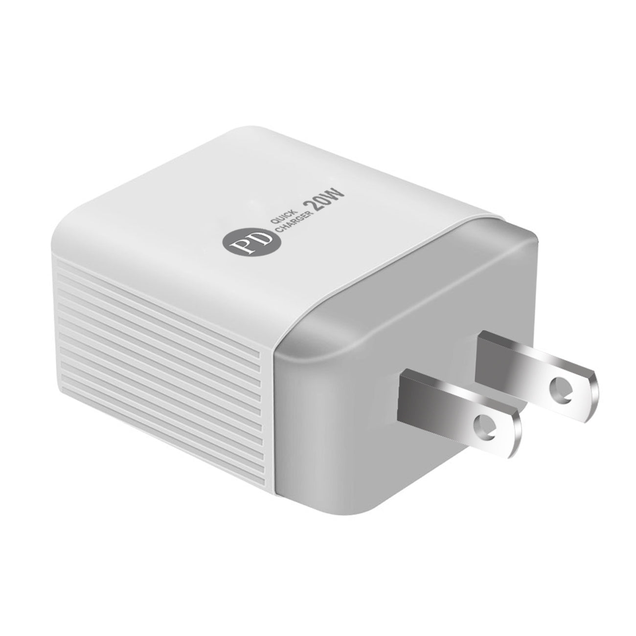Travel Wall Charger Adapter USB Type-C Dual Ports 20W Power Delivery White Color