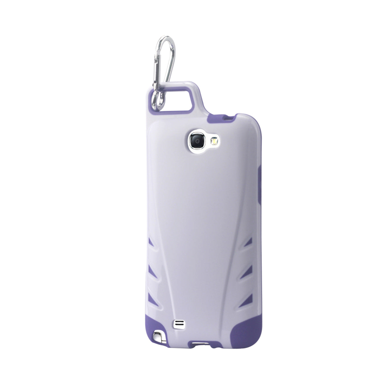 Samsung Galaxy Note 2 Dropproof Workout Hybrid Case With Hook In White Purple