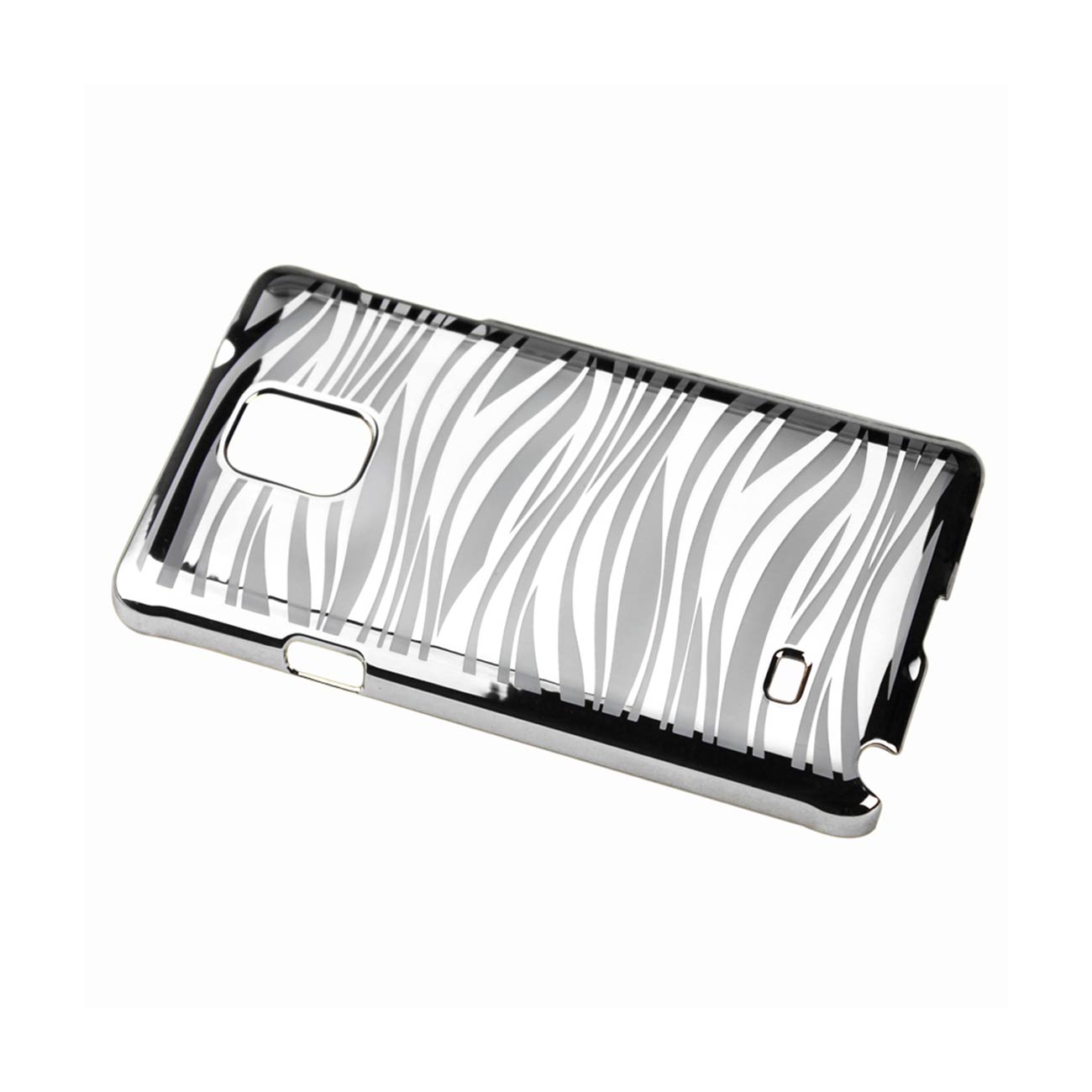 Samsung Galaxy Note 4 Animal Zebra Print Clear Case In Silver