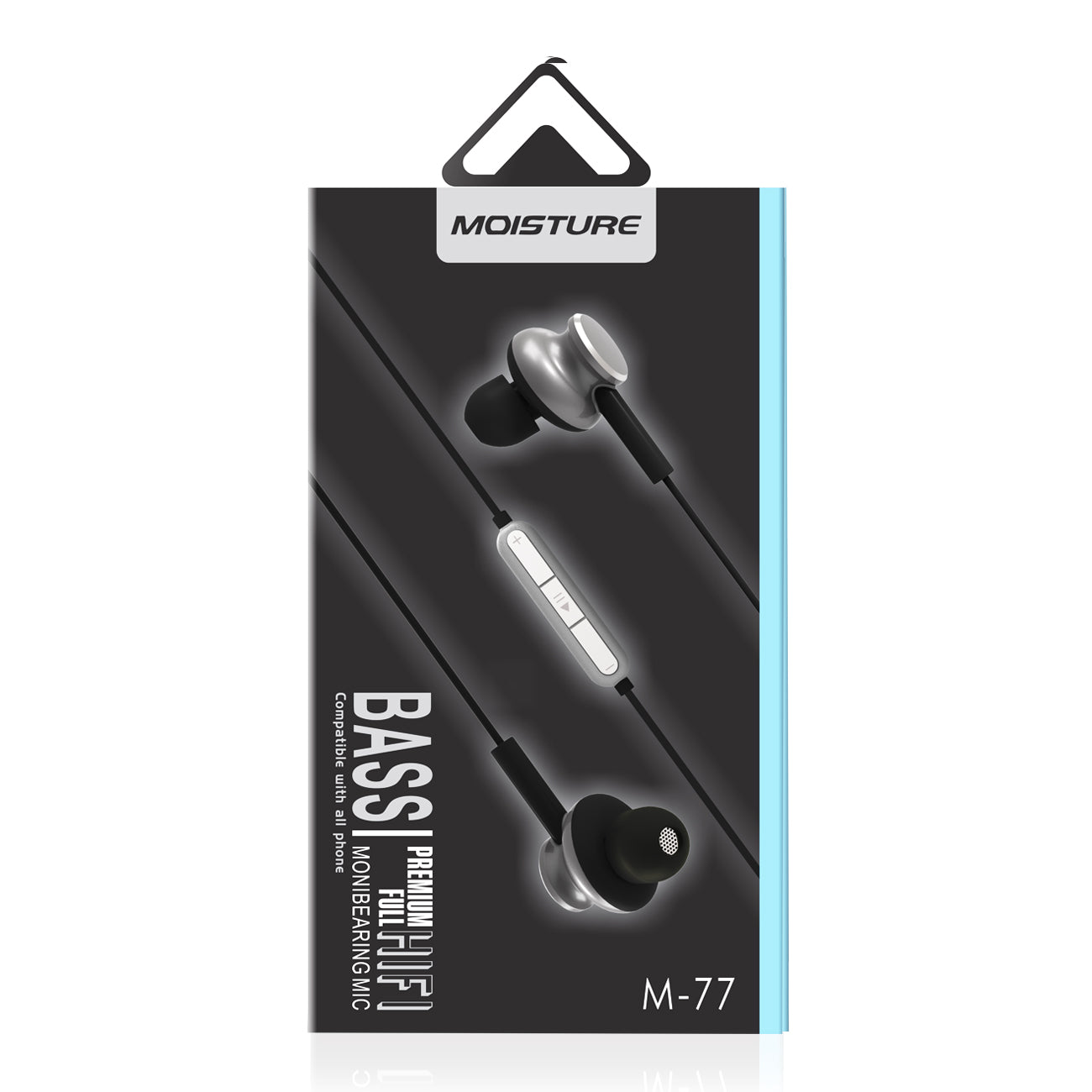 Earphones Bass With Monibearing Mic Gray Color