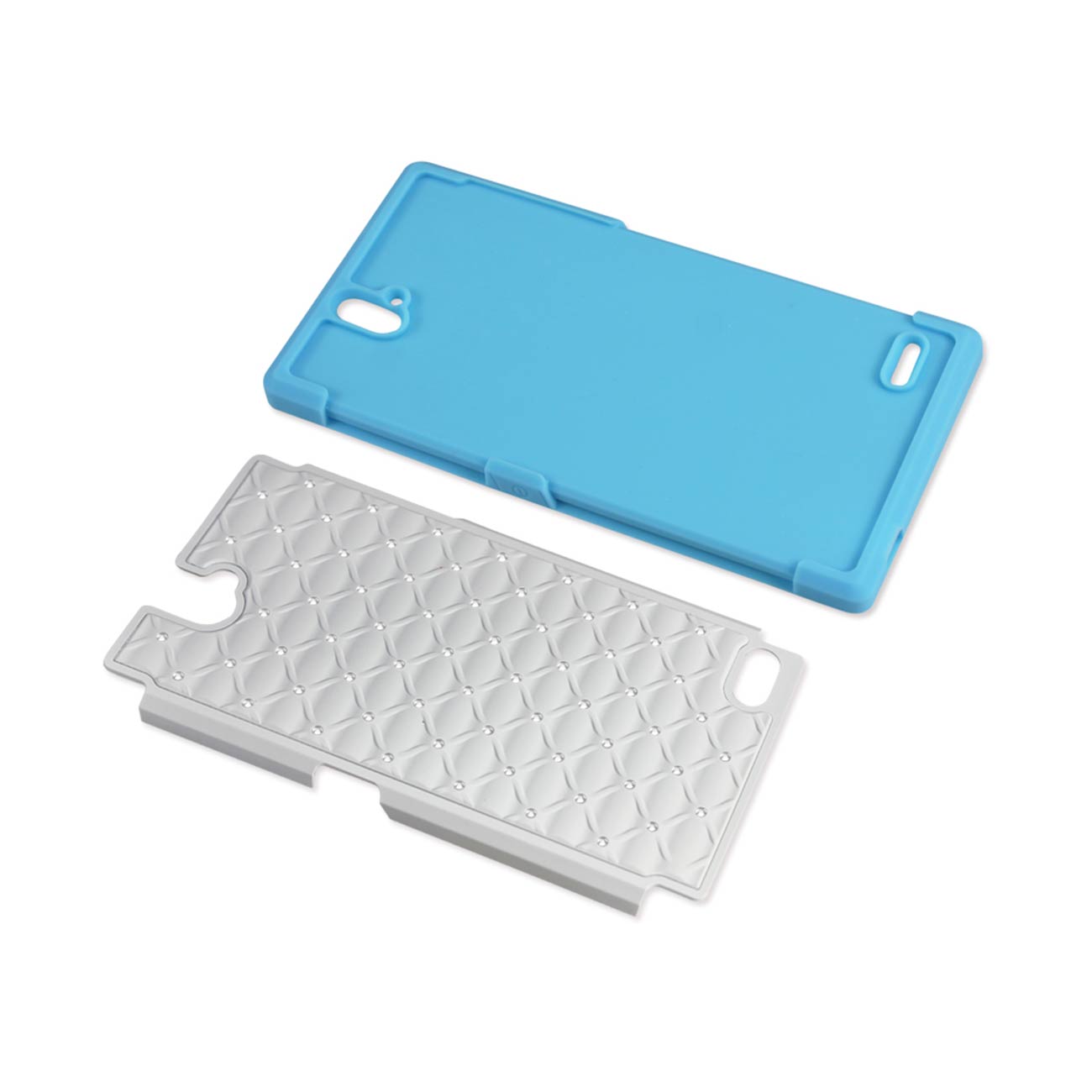 ZTE Grand X Max Hybrid Heavy Duty Jewelry Diamond Case In Blue White