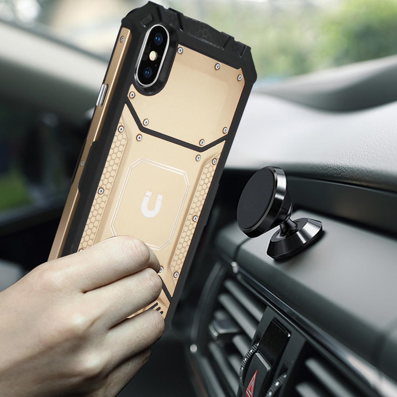 iPhone X/iPhone XS Metallic Front Cover Case In Orange