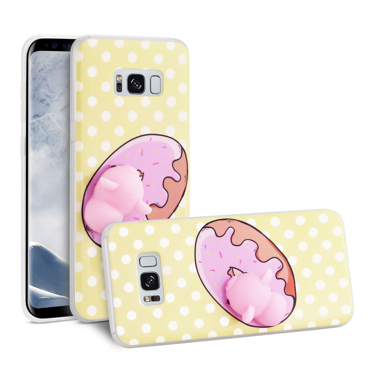 Samsung Galaxy S8 EDGE/S8 Plus TPU Design Case With 3D Soft Silicone Poke Squishy Piggy