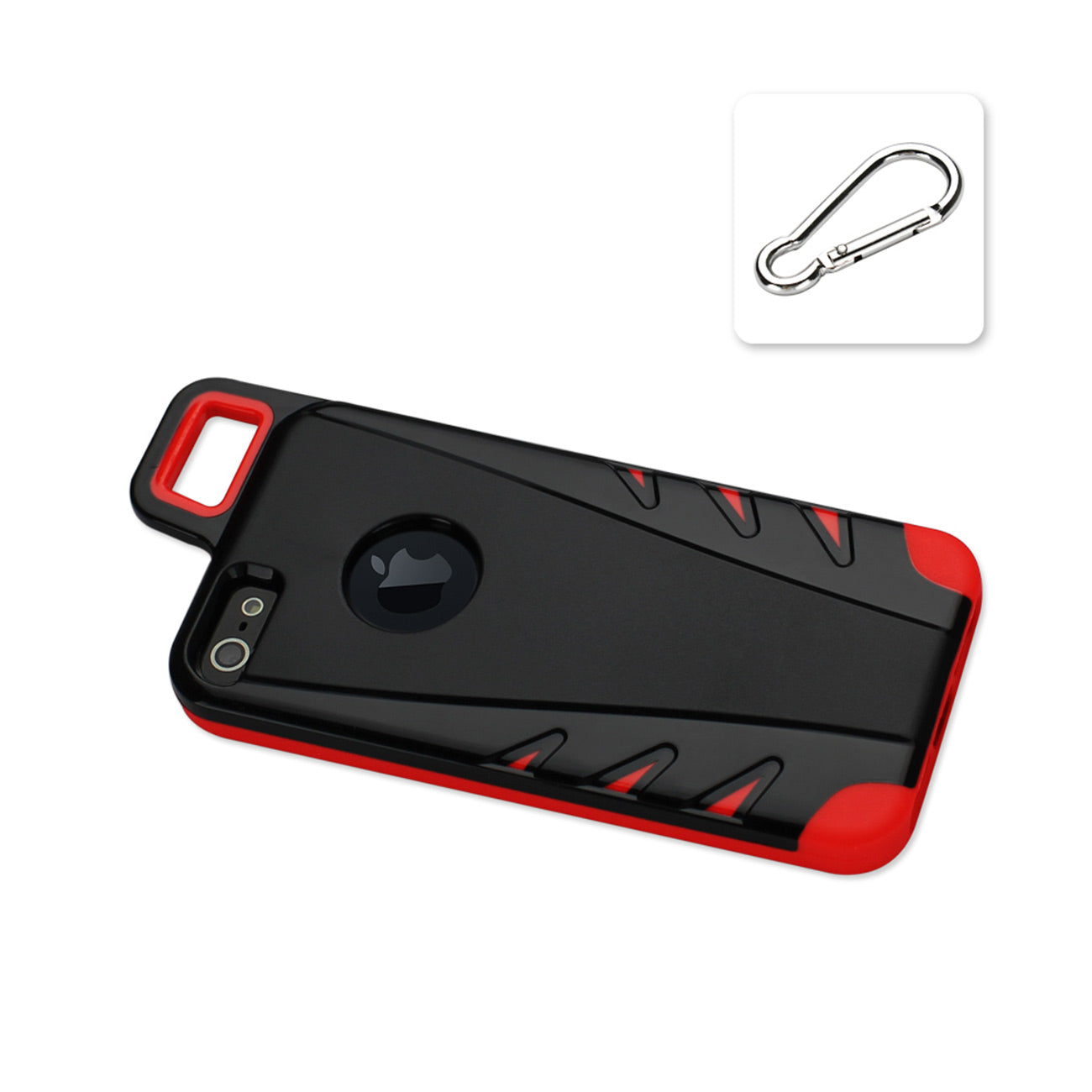 Case Hybrid Drop Proof Workout With Hook iPhone 5/ 5S/ SE Black Red Color