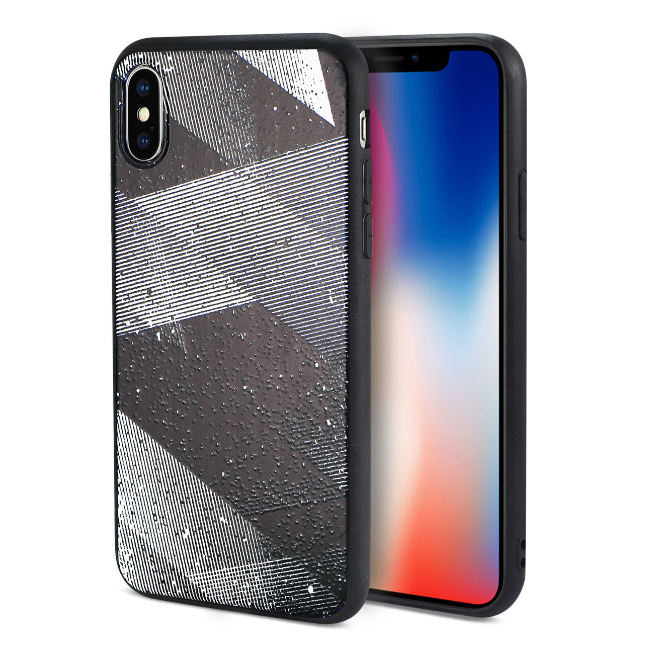 iPhone X/iPhone XS DESIGN TPU CASE WITH SHADES OF OBLIQUE STRIPES