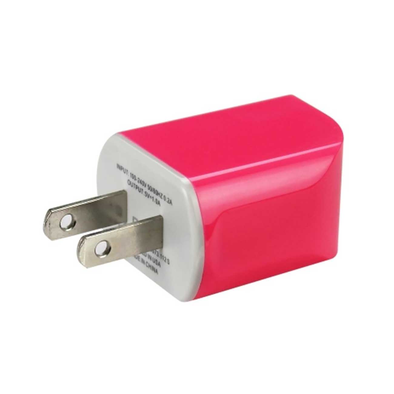 Travel Adapter Charger Micro USB With Cable Portable Reiko 1A Hot Pink Color