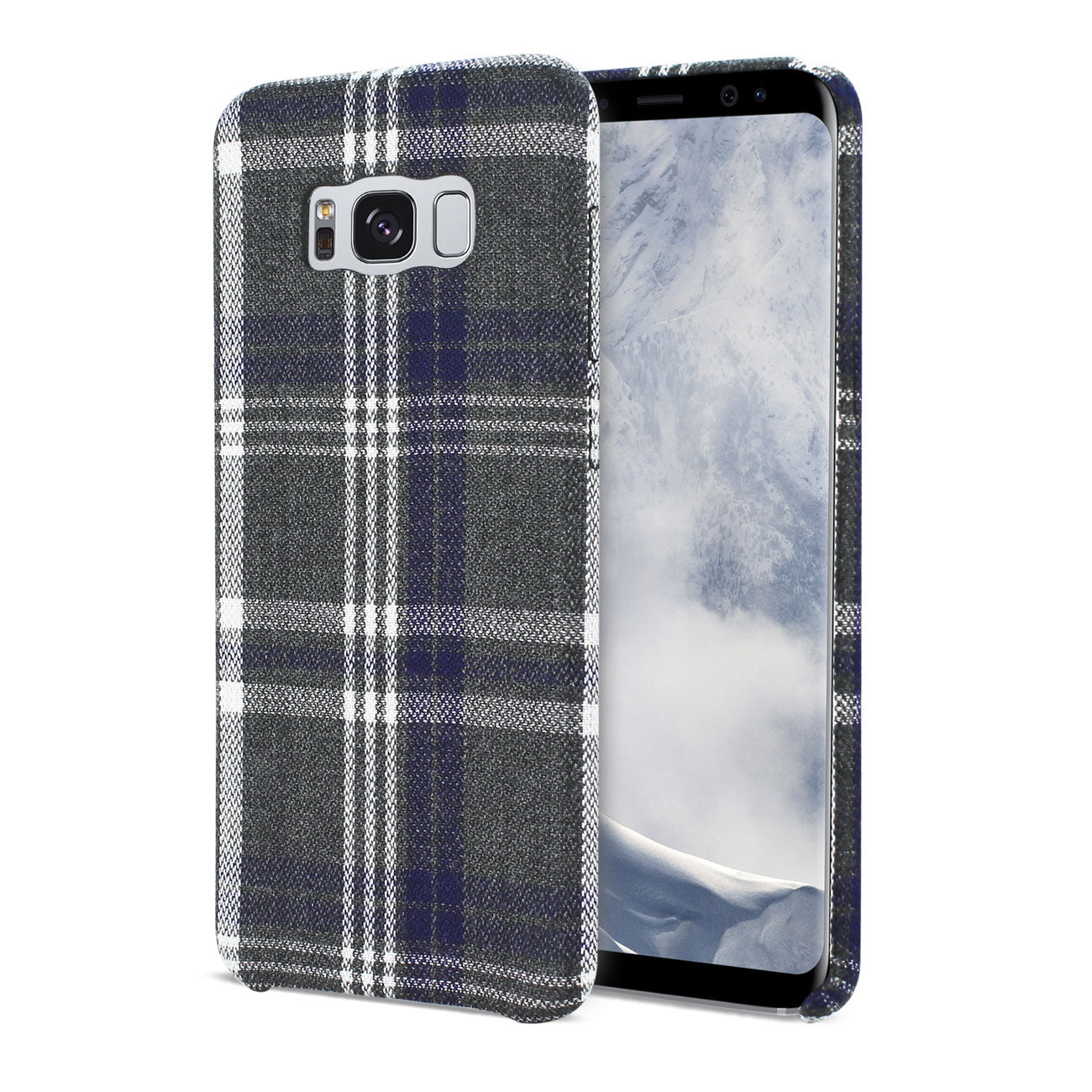 Case Checked Fabric Samsung Galaxy S8 Black Color