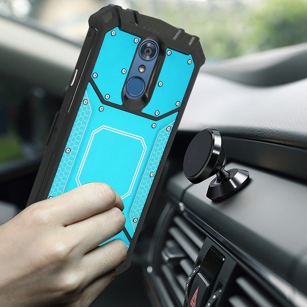 LG Q7 Plus Metallic Front Cover Case In Blue