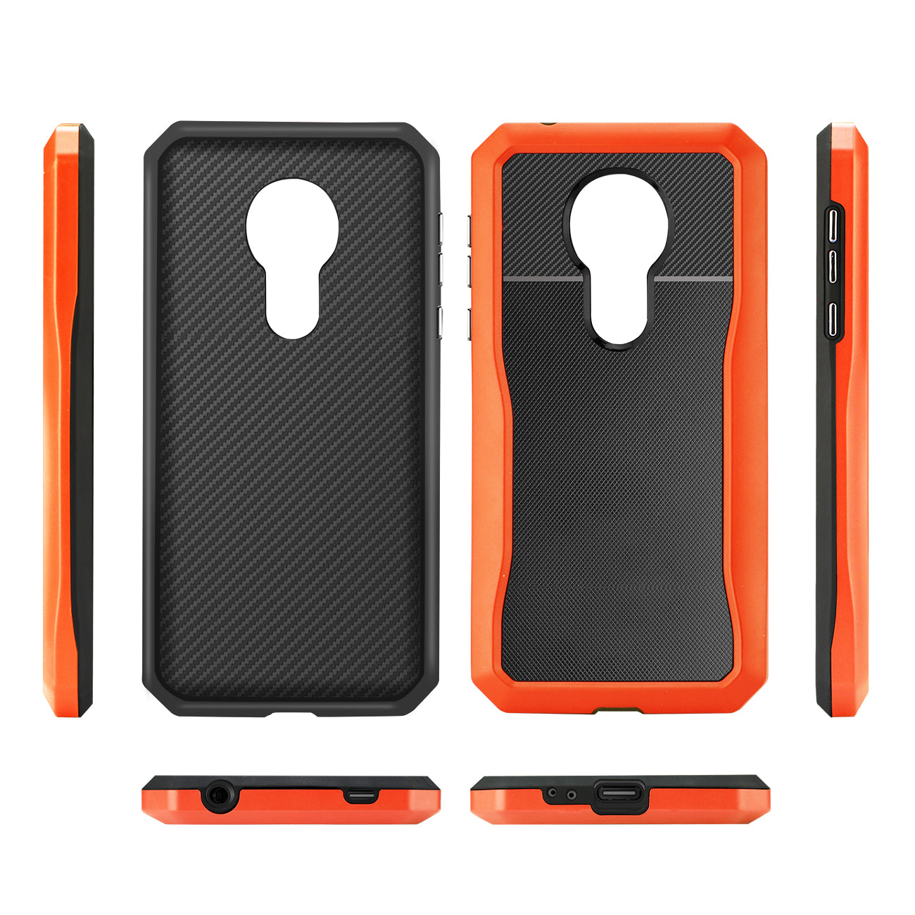 MOTOROLA MOTO G7 POWER Full Coverage Shockproof Case In Orange