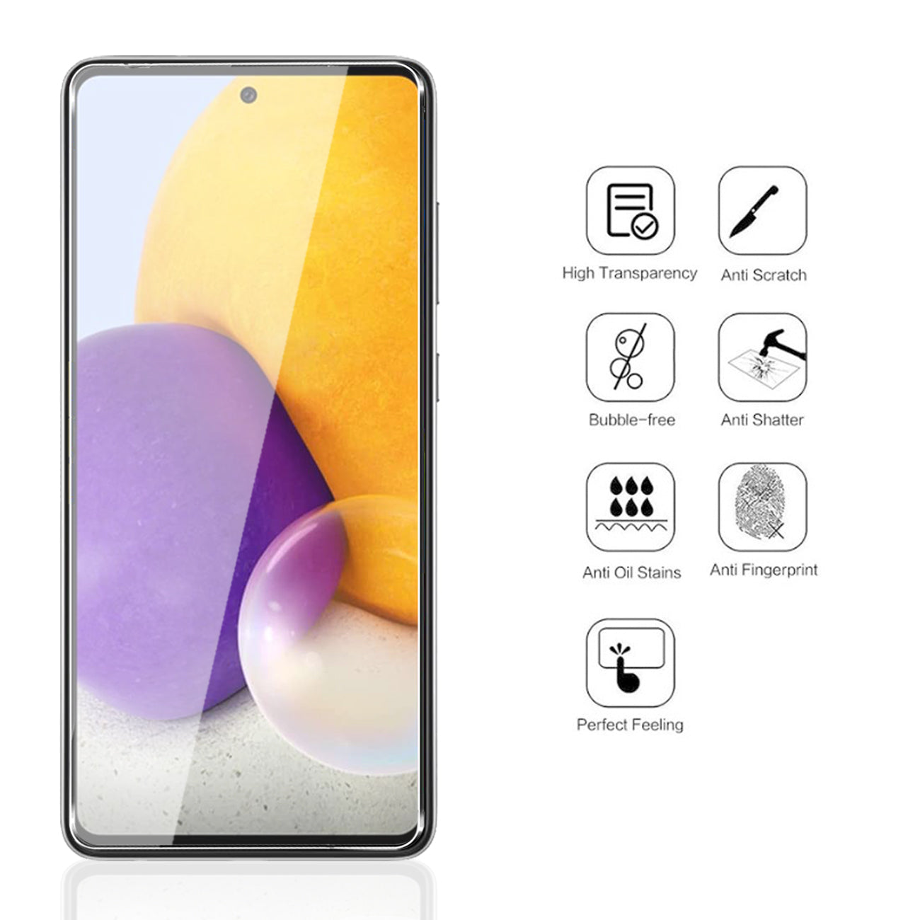 Glass Super Durable 2.5D Samsung Galaxy A72 Clear
