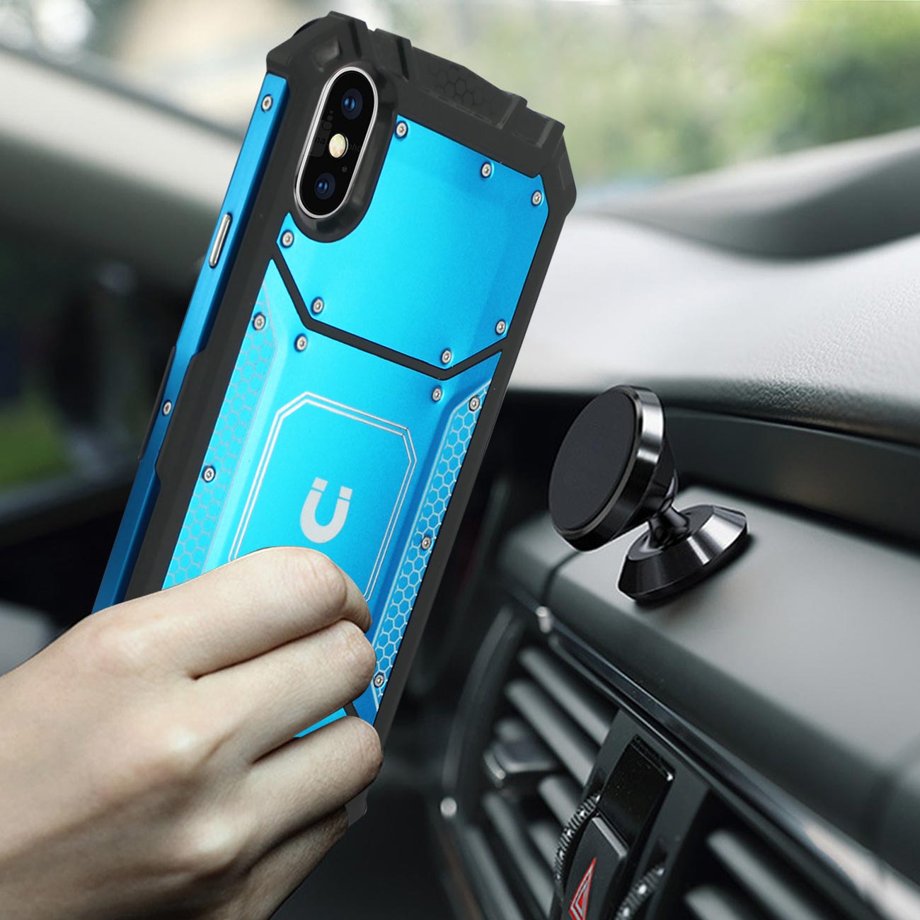 iPhone X/iPhone XS Metallic Front Cover Case In Blue