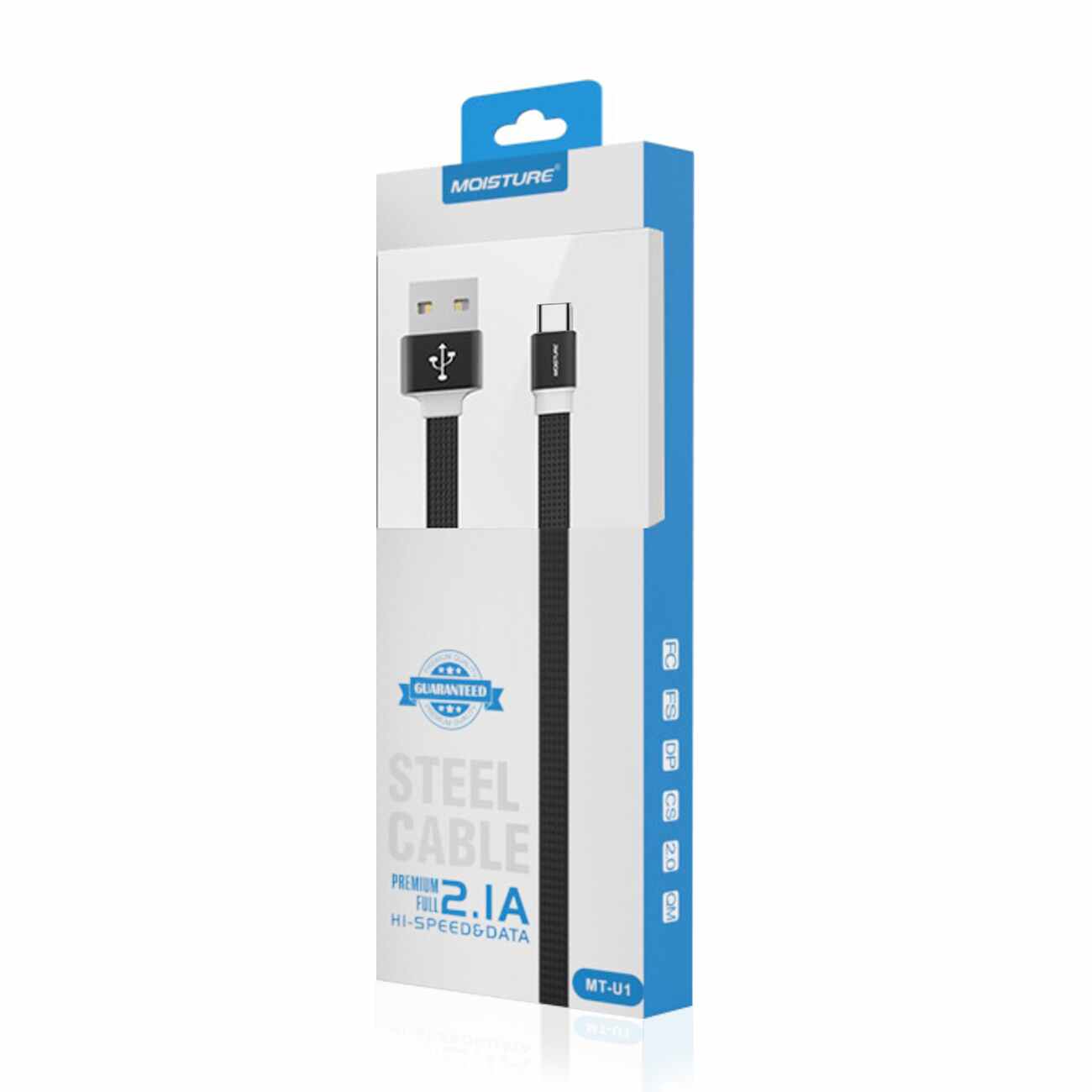 Data Cable Type-C Steel High Speed Black Color