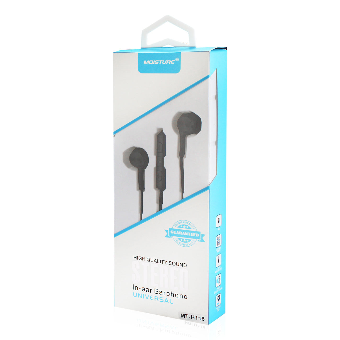 Earphones In-Ear Universal High Quality Sound Black Color