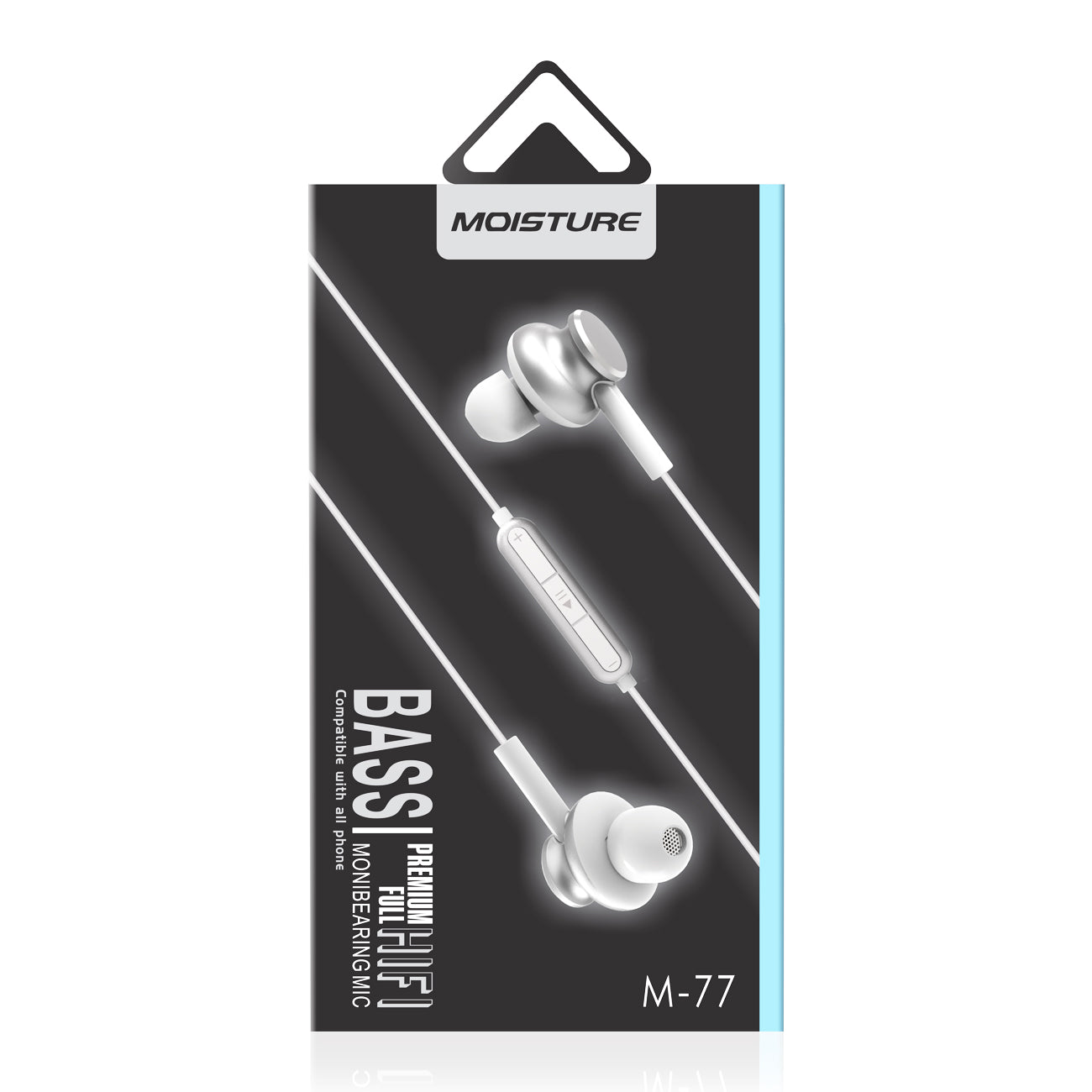 Earphones Bass With Moni Bearing Mic Silver Color