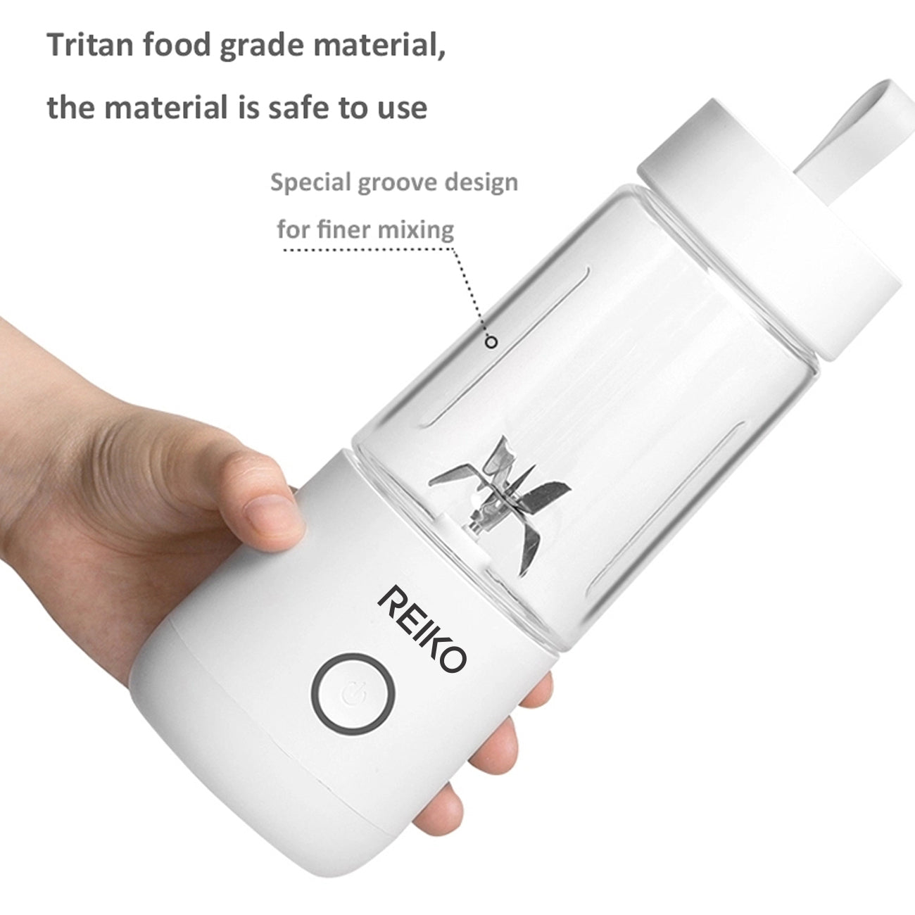 Blender With USB Rechargeable Batteries Portable 350mL White Color