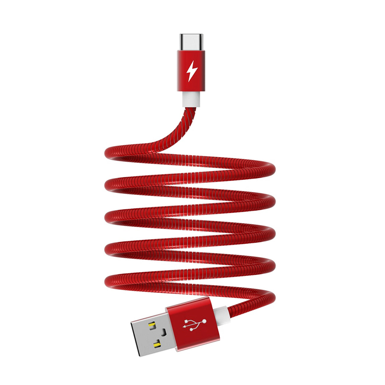 Data Cable USB A To USB Type C Premium Full Hi-Speed Moisture 2.6A Red Color