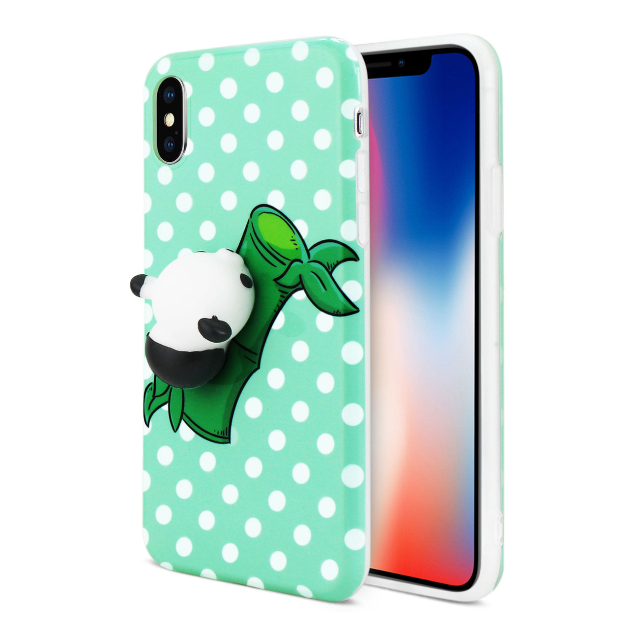 iPhone X/iPhone XS TPU DESIGN CASE WITH 3D SOFT SILICONE POKE SQUISHY PANDA