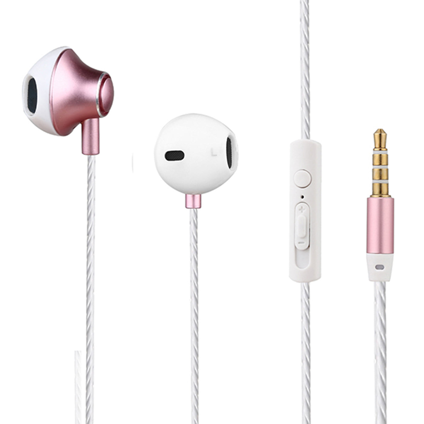 Earphones In-Ear A900 Built-In Mic, Volume Control Stereo Rose Gold Color