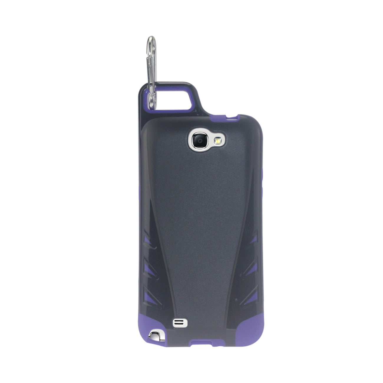 Samsung Galaxy Note 2 Dropproof Workout Hybrid Case With Hook In Black Purple